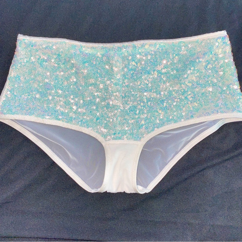Victoria’s Secret Lingerie Panties White Sequin Shortie Hiphugger Pantie Small